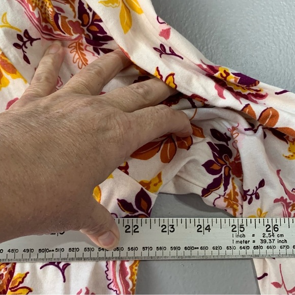 Talbots cotton cream split crewneck with long sleeve with Fall print. EUC Size L - Picture 6 of 9